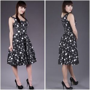 Lucky 13 Rockabilly Sailor Anchor Cherry Midi Sun Dress 3X Sundress
